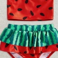 thumbnail image 4 of mgoYE Baby Girl Swimwear 6-9 Months Toddler Girls Two Pieces Swimsuit Color Block Stripe Swimwear Summer Beach Bathing Suit(Red,0-6 Months), 4 of 4