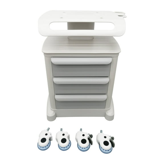 3 Drawers Rolling Cart ABS Plastic Trolley Mobile Utility Cart with Lockable Caster Wheels