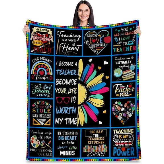 Teacher Appreciation Gifts, Teacher Gifts for Women, for Teachers Women Men,Thank You Gifts Back to School for Teacher, End of Year Teacher Gifts Blanket 60"X50"