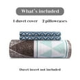 thumbnail image 3 of HAOK Duvet Cover Set King Size, 3 Pieces Soft Washed Microfiber Duvet Cover with Zipper Closure & Corner Ties, Green & Navy Blue, 3 of 7