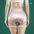 thumbnail image 4 of Pantalones moldeadores de cuerpo de seda satinada con entrepierna de seda para mujer, pantalones moldeadores de abdomen con cintura alta y levantamiento de cadera con ángulo micro plano y, 4 of 5