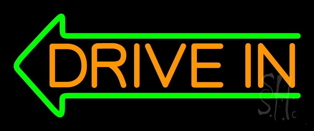 Orange Drive In Green Arrow LED Neon Sign 6