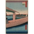 thumbnail image 2 of Hiroshige, Ando 23x32 Black Ornate Wood Framed with Double Matting Museum Art Print Titled - Distant view of Kinryuzan Temple and Azuma Bridge (Azumabashi kinryuzan enbo), 1857, 2 of 4