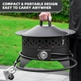 thumbnail image 4 of 20” Outdoor Fire Pit with Grill, 60000 BTU Smokeless Firepit, External Propane Required, Foldable Cooking Grate, Adjustable Flame, Patio Camping BBQ, 4 of 7