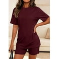 thumbnail image 6 of PRETTYGARDEN Women's Two Piece Matching Lounge Sets Summer Casual Tops Short Sleeve Shirts Shorts Travel Airport Outfits, 6 of 7
