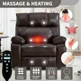 thumbnail image 4 of Power Lift Recliner Chair with Massage and Heat for Elderly, 180° Lying Flat Faux Leather Single Sofa Chair with Cup Holders and 25" Wide Seat, Dark Brown, 4 of 7