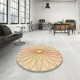 thumbnail image 3 of Ahgly Company Indoor Round Patterned Carrot Orange Area Rugs, 3' Round, 3 of 6