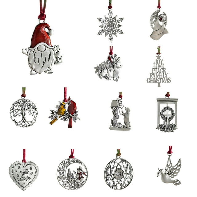 goowrom Christmas Tree Ornament, Solid Pewter Hanging Decoration for Home Restaurant, Holiday Gift