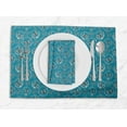 thumbnail image 1 of S4Sassy Blue Wreath & Butterfly Printed Dining Room Reversible Tablemats With Napkins set, 1 of 1
