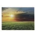 thumbnail image 1 of Rustic Cutting Board, Dramatic Sunset Agricultural Field Sunbeams Bursting Through Dark Clouds Scene, Decorative Tempered Glass Cutting and Serving Board, Large Size, Green Yellow, by Ambesonne, 1 of 1