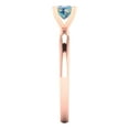 thumbnail image 3 of 0.5 ct Princess Cut Blue Moissanite Solitaire Engagement Ring for Women in 18K Rose Gold, 3 of 5