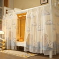 thumbnail image 2 of Beautiful Gauze Bunk Bed Curtains Drapes with Lace Privacy Bed Canopy for Bottom, 2 Panels, Bear Rabbit, 2 of 5