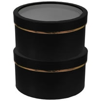 LOLIPPYY Set of 2 Elegant Round Flower Boxes Floral Packaging Coated Paper for Romantic Occasions