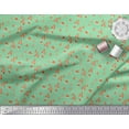thumbnail image 2 of Soimoi Green Cotton Voile Fabric Santa Cap & Tree Christmas Print Fabric by the Yard 56 Inch Wide, 2 of 3
