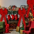 thumbnail image 3 of 1 PCS Large Christmas Bow - 26" Christmas Valentine's Day Golden Edged Red Velvet Wreath Bow Thanksgiving Christmas Tree Topper Garland Ornament Bow for Christmas Home Wreath Tree Decoration, 3 of 5