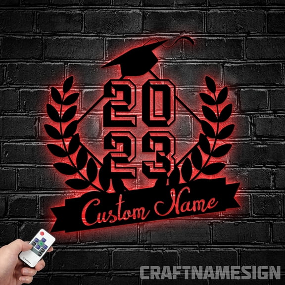 Craftnamesign Personalized Graduate Name Sign, Graduation Gift, Metal Yard Art, Memorable Decor