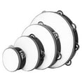 thumbnail image 4 of MERIGLARE 4 Pieces Wooden Tambourines Single Row Metal Bell 4inch 6inch 8 inch and 10 inch Handbell Clap Drum for Concert Party, 4 of 8