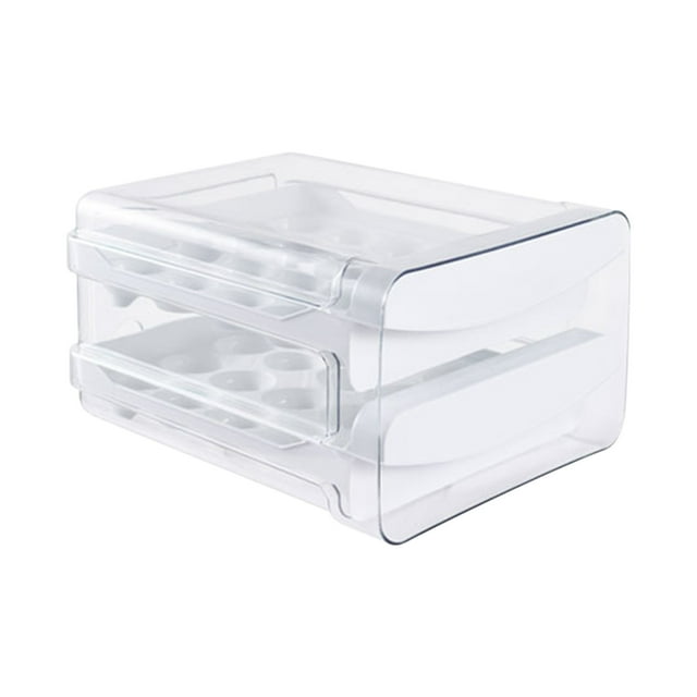 Birdeem Transparent 40 Storage Boxes, Double Layer Boxes, Drawer Style Preservation Boxes, Kitchen Refrigerator Boxes, Trays