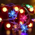 thumbnail image 4 of 40 Count Snowflake LED Christmas Ornament Garland with Battery Operated Waterproof String Lights for Indoor Outdoor Holiday Decor 2 Modes, 4 of 9