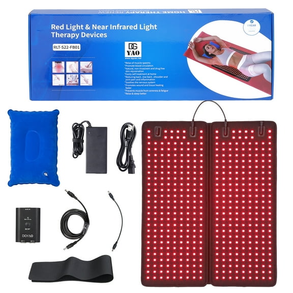 DGYAO Red Light Thera Panel - 660nm & 880nm Dual Wavelengths (Red/Infrared), Pulse Mode & Timer, 23.6x22 Inch Large Pad for Joint/Muscle Relax