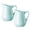 Turquoise, variant on 2 Pack 4 Oz Classic White Ceramic Small Creamer Pitcher with Handle- Fine Porcelain Small Milk Pitcher - Ceramic Creamer Container for Coffee Milk Sauces Salad, Microwave & Freezer Safe