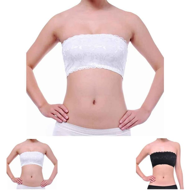 Women's Ladies Boob tube Bra Strapless Bandeau Elastic Stretch Crop Top