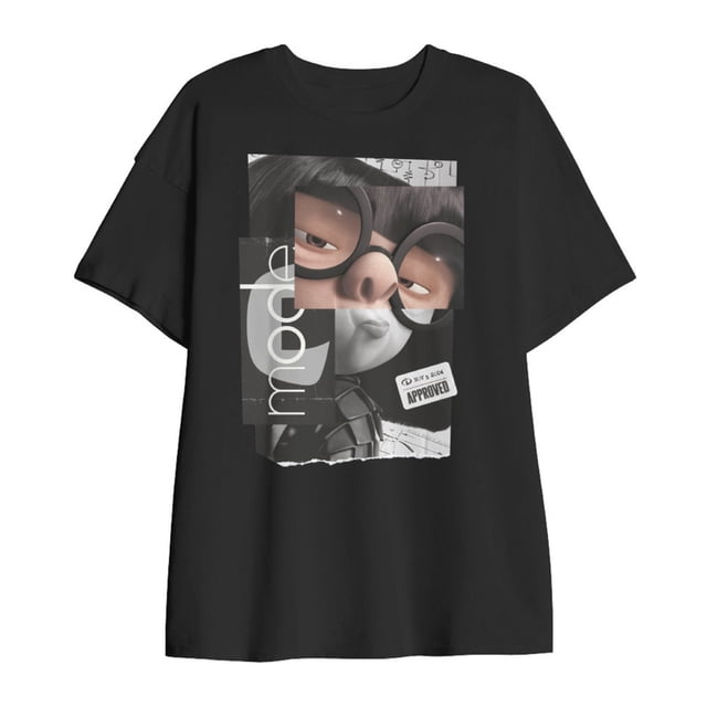 Playera Los Increíbles para Mujer, Cuello Redondo Manga Corta Negro Talla EG