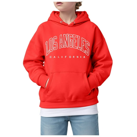 yocbz Sweatshirts for Teen Girls Cute Hoodies for Teen Girls Cartoon Printed Hoodie Print Hooded Sweatshirt Pullover Red,Size for 10-11 Years