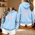 thumbnail image 4 of Hurxie Women's Graphic Hoodies Print Drawstring Long Sleeve Pocket Sweatshirt Pullover Tops, 4 of 6