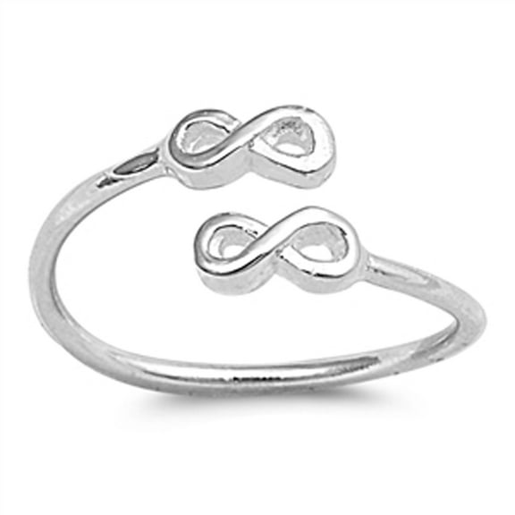 Sterling Silver Infinity Toe Ring Adjustable Midi Band .925 New Jewelry Female Unisex