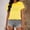 Yellow, variant on Womens Striped Crop Top Casual Short Sleeve Crewneck T Shirt Soft Relaxed Fit Boxy Summer Tee,Size XL