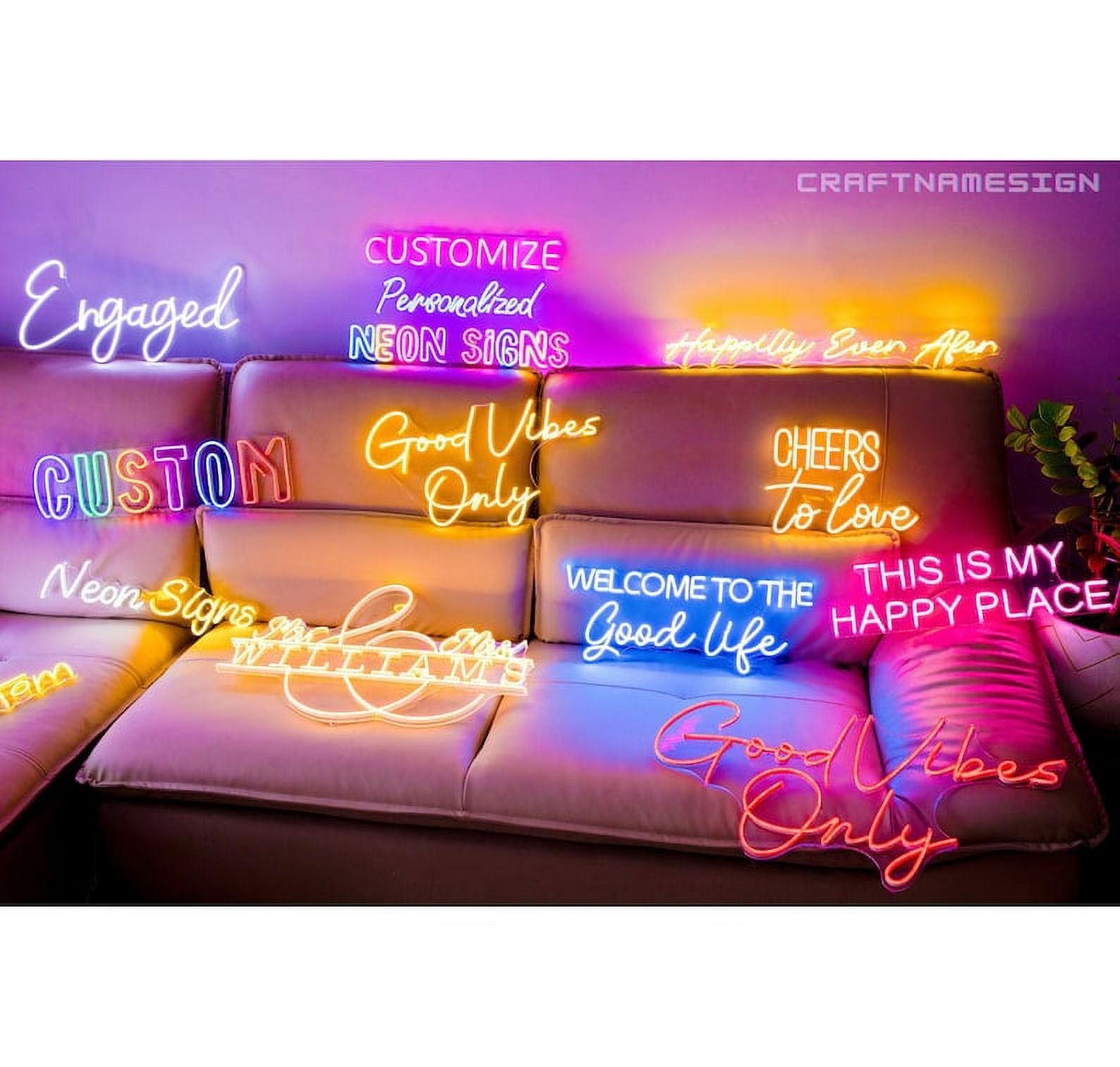 Craftnamesign Open Neon Sign, Welcome Led Light Sign, Open Store Wall Art