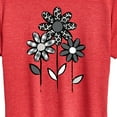 thumbnail image 3 of Instant Message - Gray Patterned Flowers - Women's Short Sleeve Graphic T-Shirt, 3 of 6