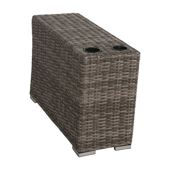 Living Source International 9-Piece Wicker Sectional Set with Cushions - Gray