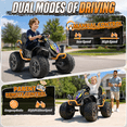 thumbnail image 4 of TOYBSNR 24V Ride on Toy for Kid, Electric ATV with Remote Control, 4 Wheeler with Music & Colored Light, 2WD/4WD Switchable Power Quad for 3-8 Years Old, Yellow, 4 of 10