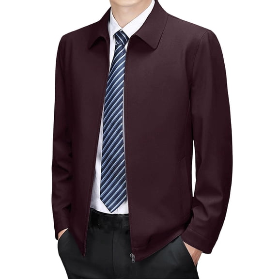 StSilkitty Mens Dress Jacket Lightweight Business Casual Jackets with Pockets Long Sleeve Full Zip Collared Golf Jackets
