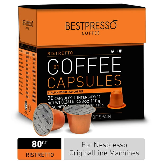 Bestpresso Coffee Capsules For Nespresso OriginalLine Machines, 80