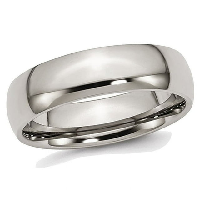 Bague de Mariage Polie en Titane Ciselé 6mm pour Hommes