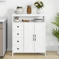 thumbnail image 3 of VEANERWOOD Farmhouse Bathroom Storage Cabinet with 4 Drawers and Adjustable Shelves, Sideboard Buffet for Kitchen, Living Room, Bathroom, 3 of 7
