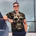thumbnail image 4 of Gukieu Metal Style Horned Skull Print Men's Quick-drying POLO Shirt, Button-down Summer T-shirt, Suitable for Work and Outdoor Activities-Small, 4 of 6