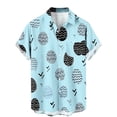 thumbnail image 3 of Gamivast Mens Vacation Shirts Neon Cross Easter Eggs Short Sleeve Button Down Shirts Lapel Beach Shirts Graphic Print Holiday Summer Shirts Party Travel, 3 of 4