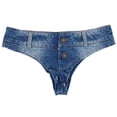 thumbnail image 3 of Nuevo Verano de las mujeres Sexy cintura baja Tanga Denim Ultra Mini pantalones vaqueros cortos femeninos Club nocturno, 3 of 4