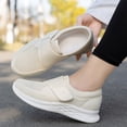 thumbnail image 4 of Domzle Shoes for Women Wide Toe Box Adjustable Slip On Sneakers Comfortable Walking Shoes for Swollen Feet Beige 39, 4 of 7