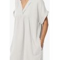 thumbnail image 5 of Mini vestido casual suelto de manga corta con cuello en V de gasa de algodón para mujer Hueso 3X, 5 of 5