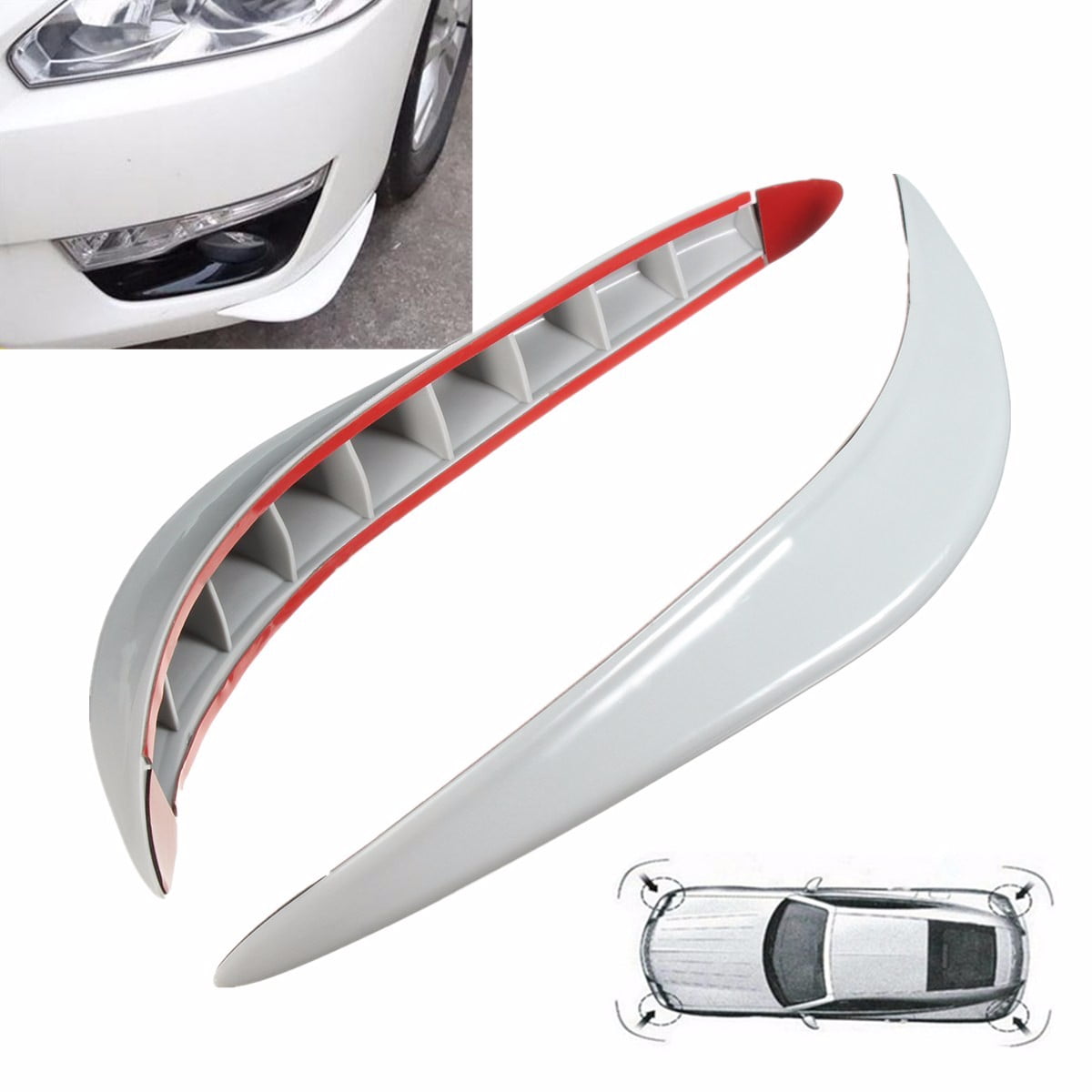 Pair Car Anti-collision Sticker Corner Body guard Strip Front Bumper Protector
