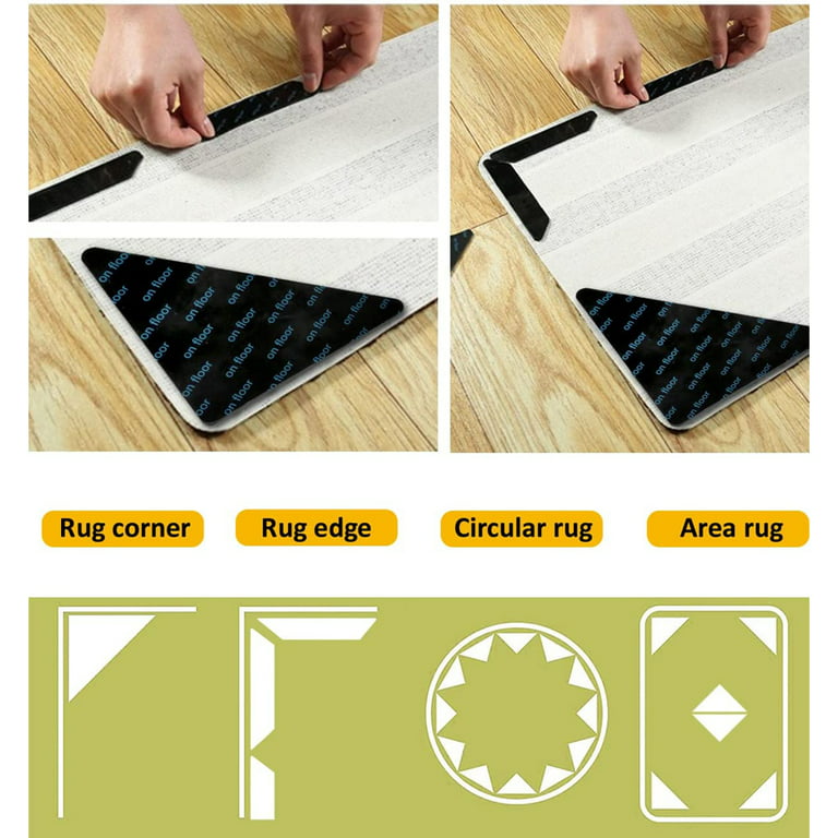 Rug Gripper for Hardwood Floors & Tiles with Vacuum Technology, 1 PCS Anti  Curling Anti Slip Rug Grippers for Area Rugs, Non Slip Washable Rug