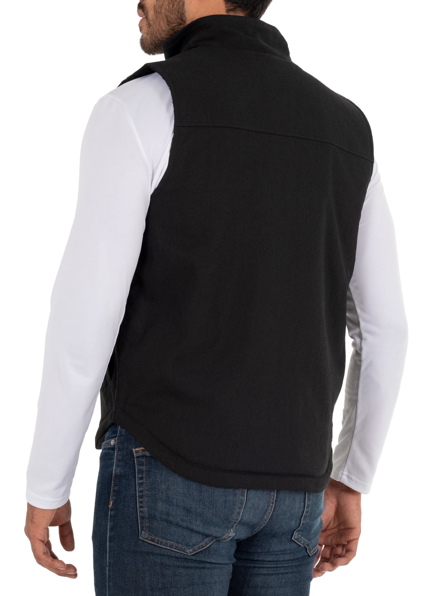 Wells Lamont Men's Sherpa Lined Canvas Vest with Zip Utility Pocket