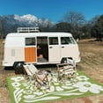 thumbnail image 3 of Lahome 5'x8' Waterproof Outdoor Rug - Reversible Plastic Straw Mat,Green Floral Design for Backyard, Deck & Picnic (Green Floral), 3 of 6