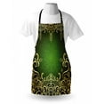 thumbnail image 3 of Mandala Apron Arabesque Frame with Lotus Shade Floral Swirls Little Hearts and Dots, Unisex Kitchen Bib Apron with Adjustable Neck for Cooking Baking Gardening, Green Black Pale Yellow, by Ambesonne, 3 of 3