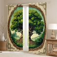 thumbnail image 2 of Homewish Vintage Nature Tree Kitchen Curtains,Mountain Landscape Black Out Curtains Pack of 2 (42x63 Each),Green Cream, 2 of 6